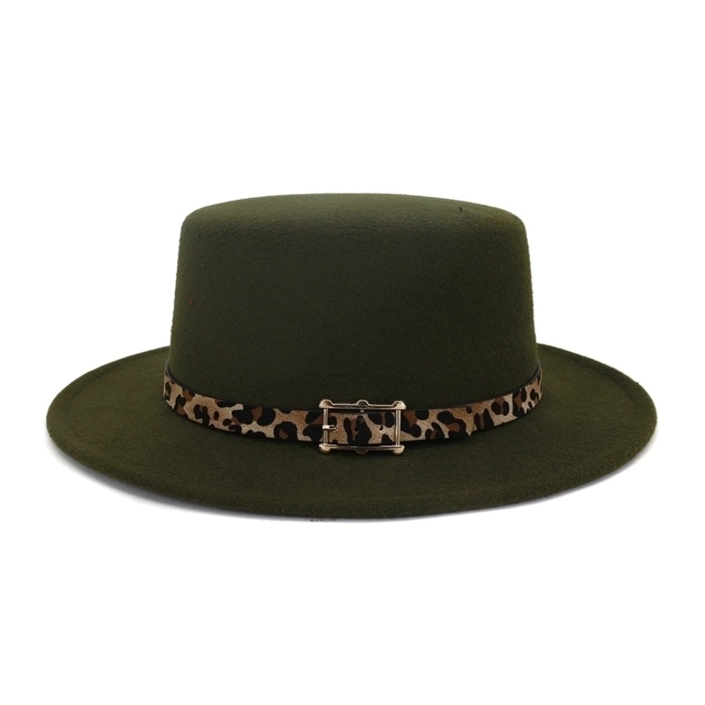Army Green Unisex Flat head Boater hat
